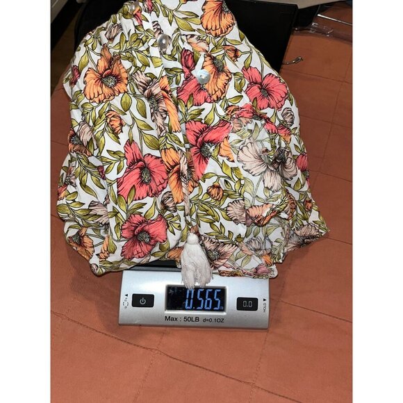 Abel The Label Multi Floral Pleated Neck Ruffled Hem Maxi Dress Women's Size XS - Picture 10 of 10